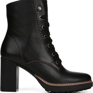 Naturalizer Black Leather Combat Boots